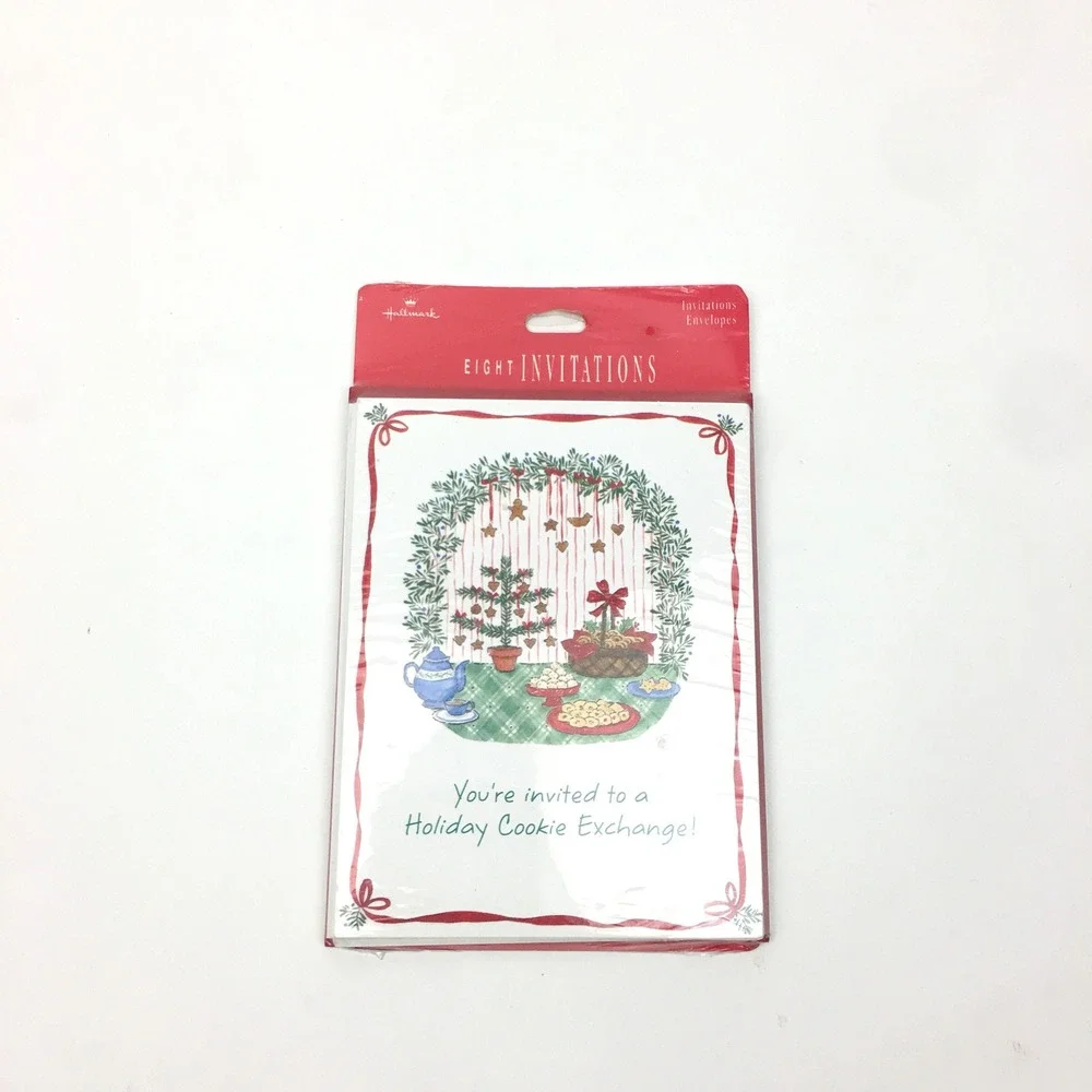 8 Vtg Hallmark‎ Christmas Holiday Cookie Exchange Party Event Invitation Sealed